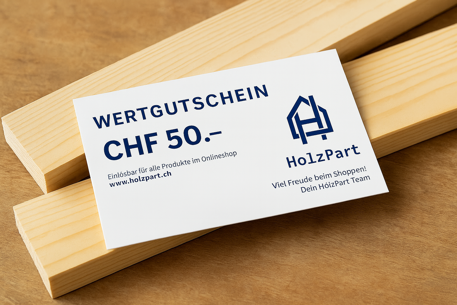 Gutscheinbild von HolzPart – online einlösbar für Schweizer Holzhandwerk und Wohnaccessoires